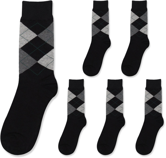 Si Ner socks 男士菱格紋西裝長襪6雙組