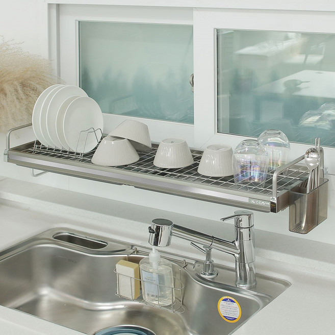 QUEEN nex 新款軌道式窗型碗盤瀝水架 900 21mm支架, 1層, 鈦, 1個