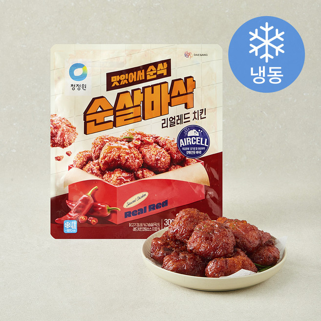 청정원 순살바삭 리얼레드 치킨 (냉동), 300g, 1개