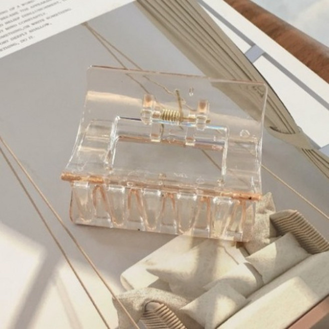 수스다 사각 반달 홀스퀘어 올림머리 메탈 헤어집게핀 머리핀