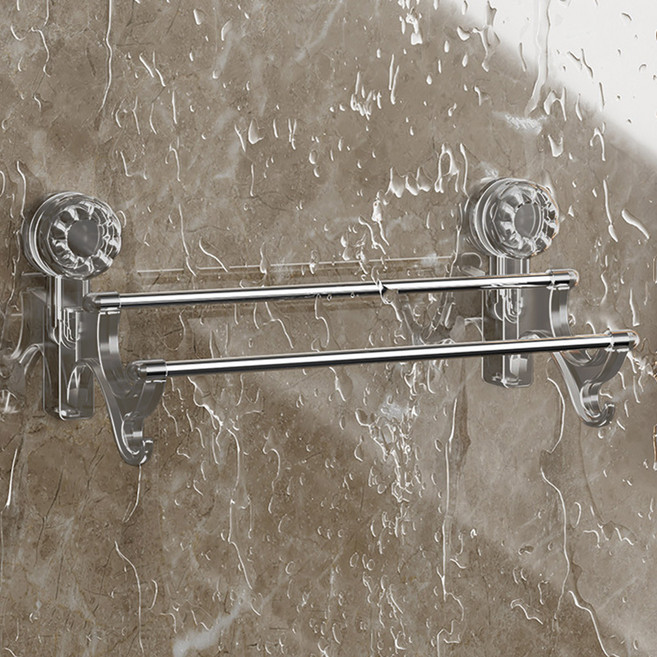 모나코올리브 다이얼식 강력 흡착 2단 스테인리스 타월걸이, 1개, 그레이