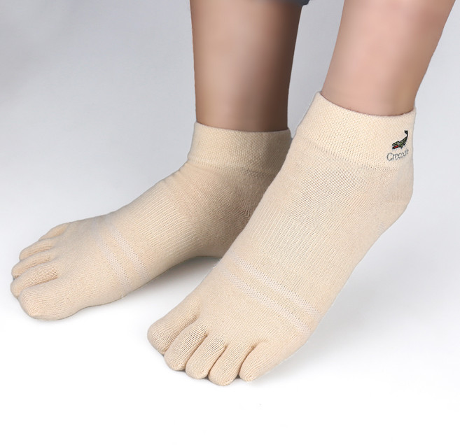 크로커다일 여성용 발이 숨쉬는 발가락 스니커즈 양말 2족 세트 CD256