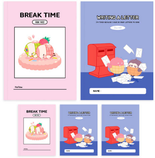 다다 소소펀 초등 저학년 국어 10칸 노트, 랜덤발송, 5개