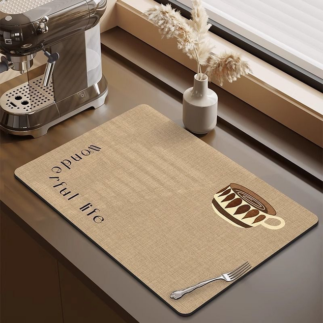 로지엘라 레트로 테이블 매트, 브라운 머그잔, 1개, 30 x 40 cm