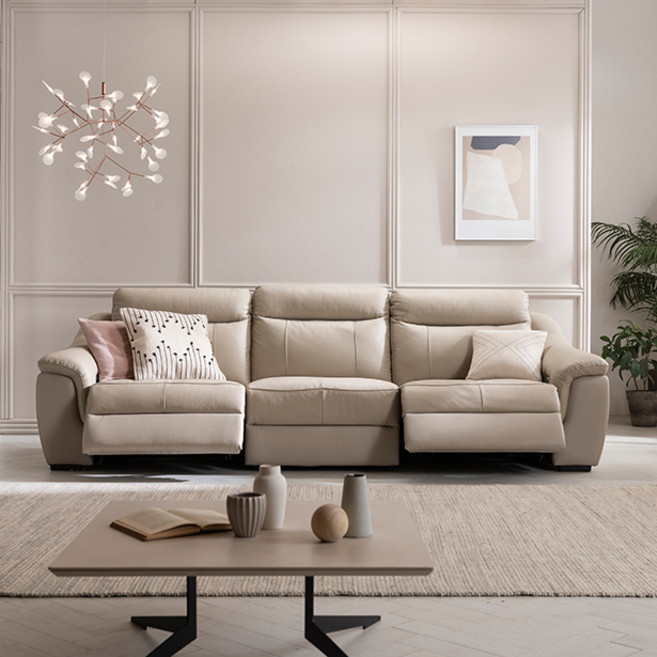 리바트 레가토 4인 양면형 리클라이너 소파, 라이트 머드