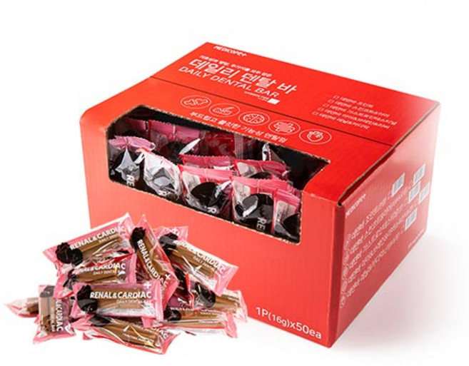 메디코펫 강아지 데일리 덴탈 바 간식 50p, 심장 신장 관리, 800g, 1개