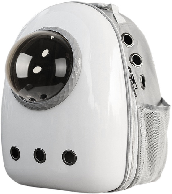 둥둥펫 반려동물 우주선 캡슐 백팩형 이동가방, 그레이, 1개