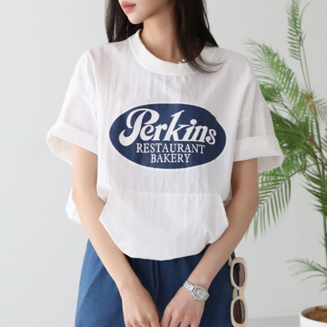 피핀 여성용 바스락 퍼킨스 반팔 맨투맨 112220