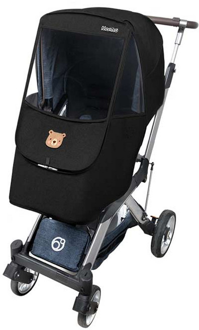 마니또 멜란지 와펜 오르빗G5 전용 유모차 방풍커버, 베어 블랙, 1개