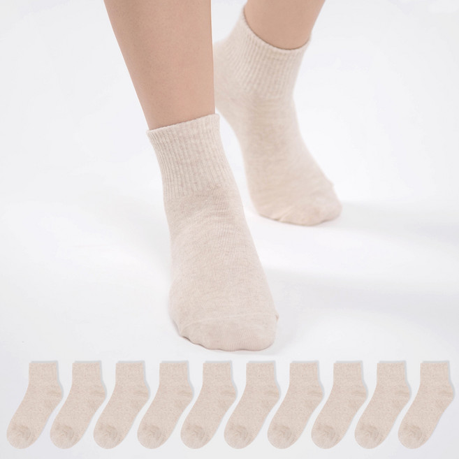 시너싹스 여성용 스쿨 카바 얇은골지 단목 양말 10켤레 세트