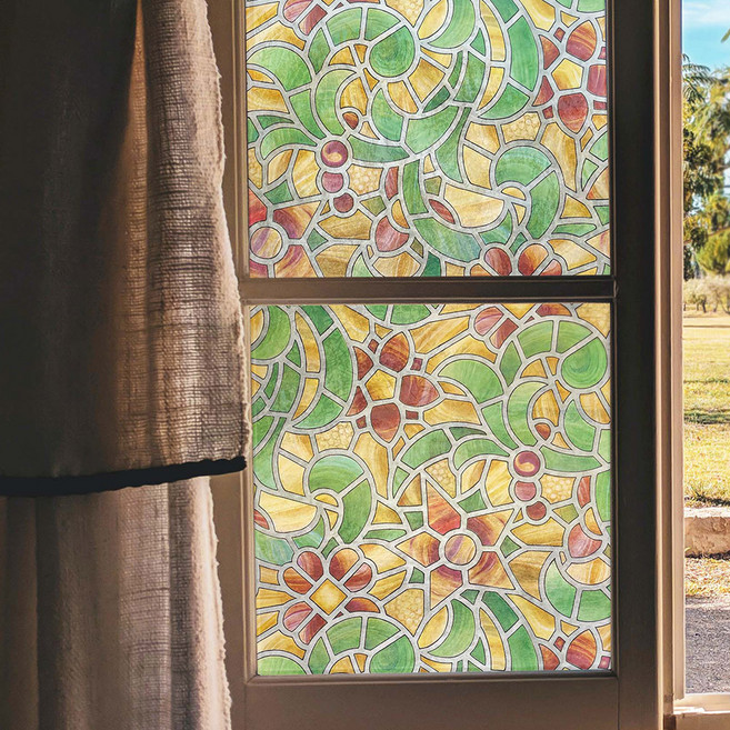 베니리아데코르 레트로 창문접착 시트지, 문스타오렌지10-425, 폭 67.5cm x 길이 300cm