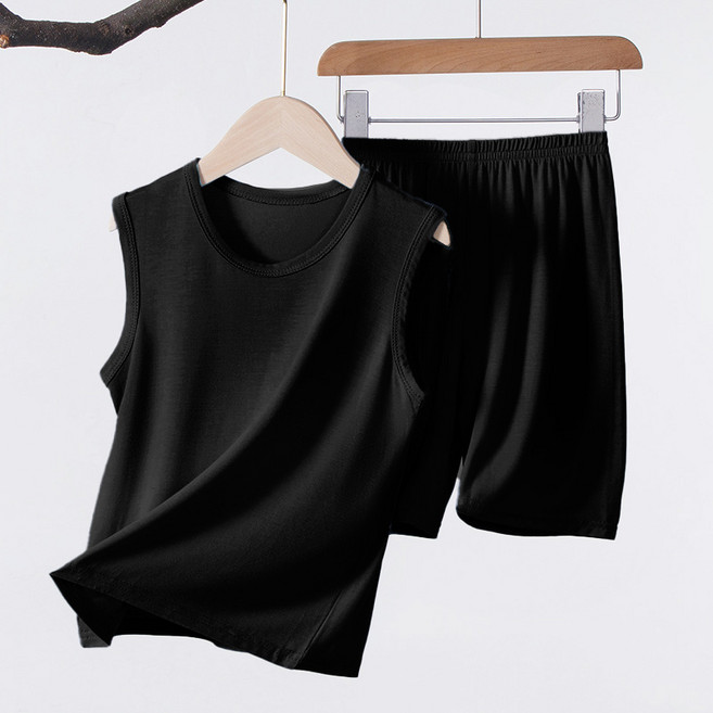 헤이주니 아동용 학생 쿨링 실내복 민소매 상의 + 하의 세트