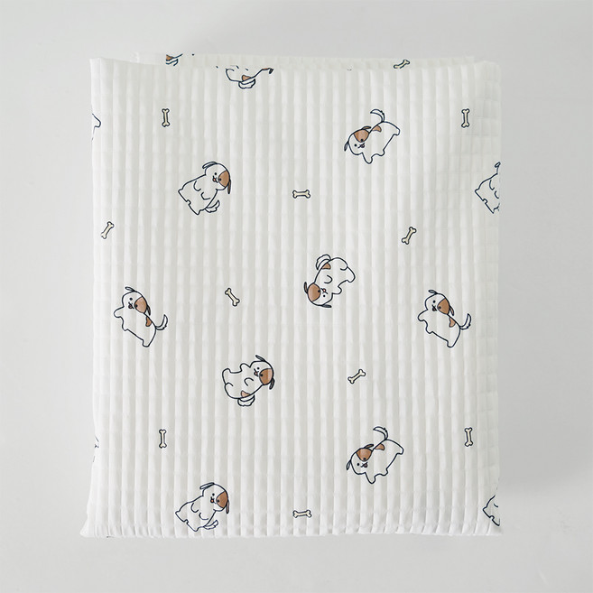 나비손길 사각 누비 대폭 원단, 강아지 화이트, 1개