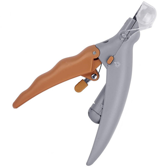 댕댕펫 반려동물 LED 네일 클리퍼 발톱깎이 15 x 9 cm, 오렌지, 1개