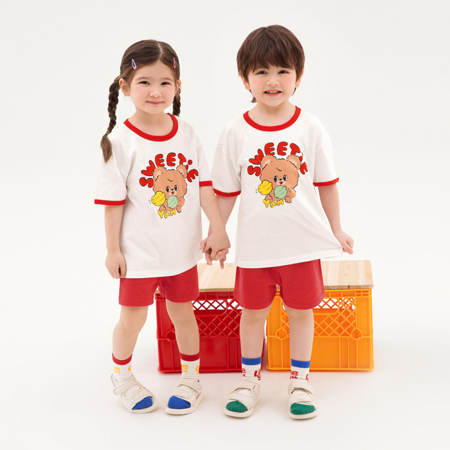 olomimi 兒童款Sweety五分棉質上下套裝