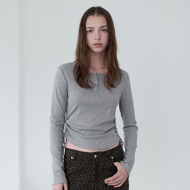 로라로라 여성용 사이드 스트링 티셔츠