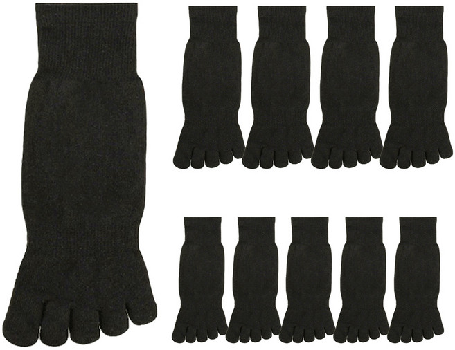 QDA 남성용 사계절 단목 발가락 양말 10p