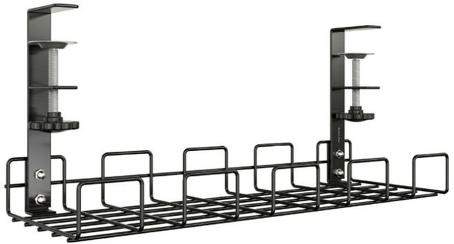 마켓플랜 레이어 무타공 멀티탭 거치대, 1개, 블랙