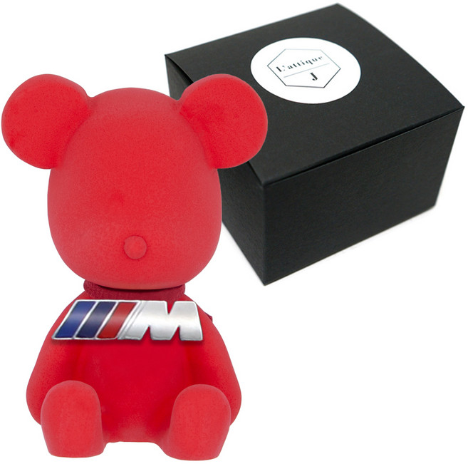 라띠크제이 엠블럼베어 차량용 방향제 BMW-M 레드 + 화이트자스민민트 5ml 리필 세트, 1개