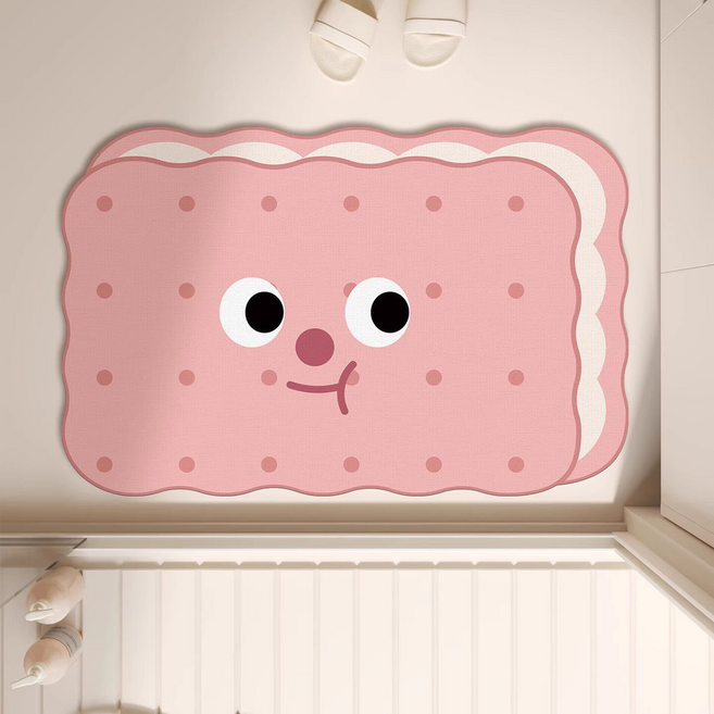 담소온 미끄럼 방지 흡수력 강한 규조토 주방 욕실 바닥 매트, 핑크2