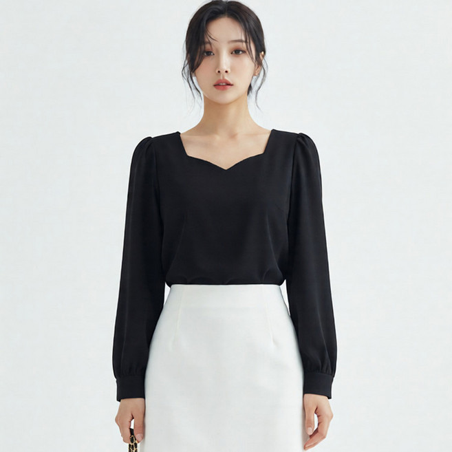 Paperments Serian 愛心線條泡泡袖襯衫 14286