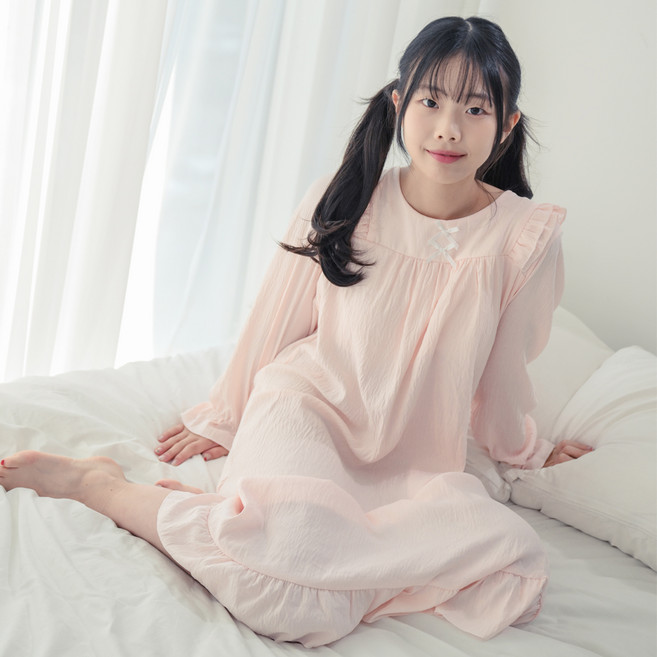 코코드림 주니어용 공주님 자매 파티 긴팔 원피스 잠옷