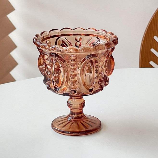 맙소샵 볼드 컬러 홈카페 디저트 유리컵 250ml SH341, 브라운, 2개