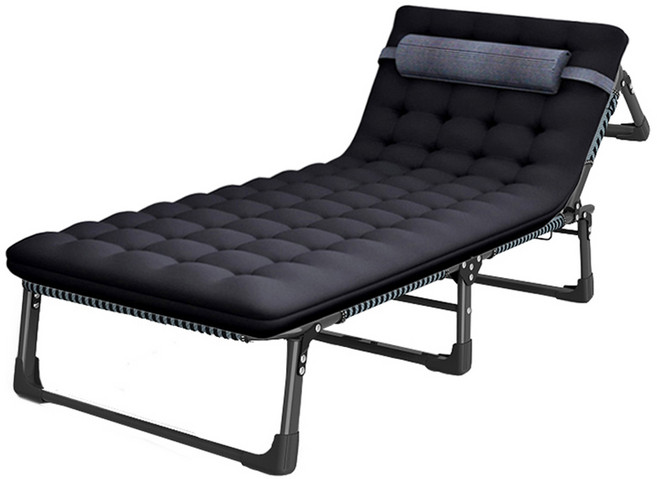 DAPER NAM 折疊床 + 枕頭 + 靠墊 套組, 黑色