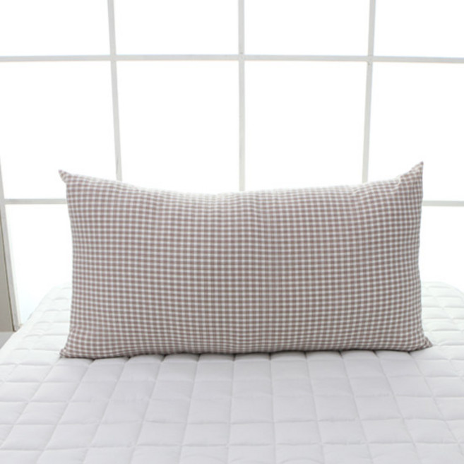 보몽드 국내산 면 30수 선염 사계절 대쿠션 솜포함, 쁘띠체크 코코브라운