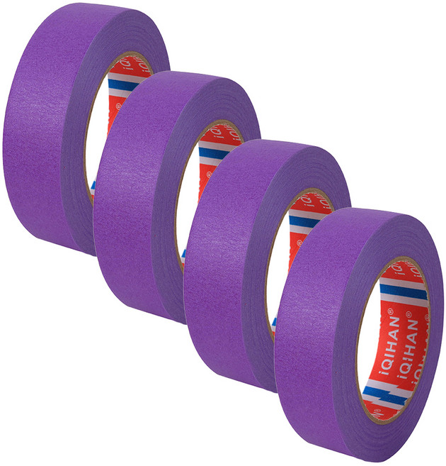 iQIHAN 다다 칼라 마스킹 테이프 20mm x 20m, 보라, 4개