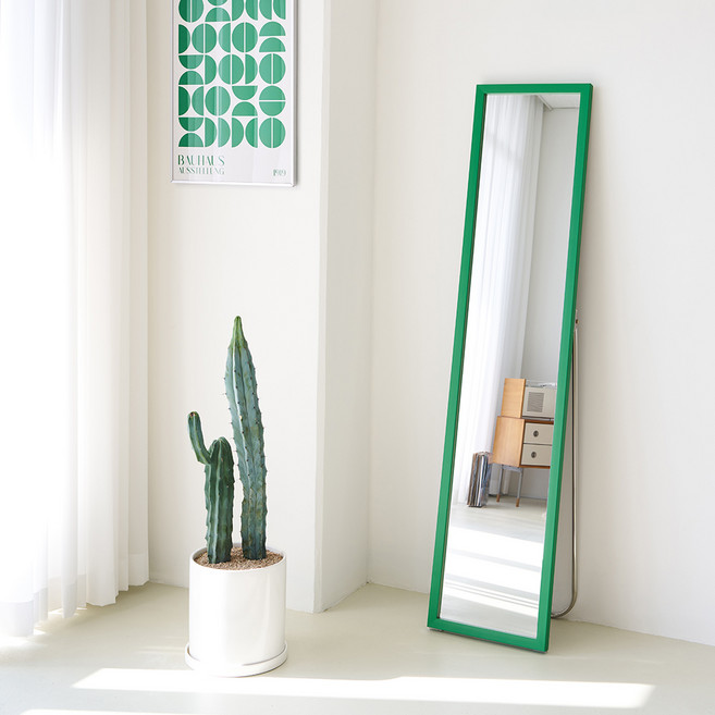 에이스홈 마카롱 사각 315 스탠드 전신거울, 그린