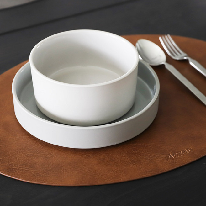 직작 트로야 오발 테이블매트, 카라멜, 33 x 45 cm, 1개