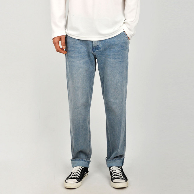 가이스토리 남성용 테이퍼드핏 일자핏 워싱 데님 빅사이즈 사계절 루벤청바지