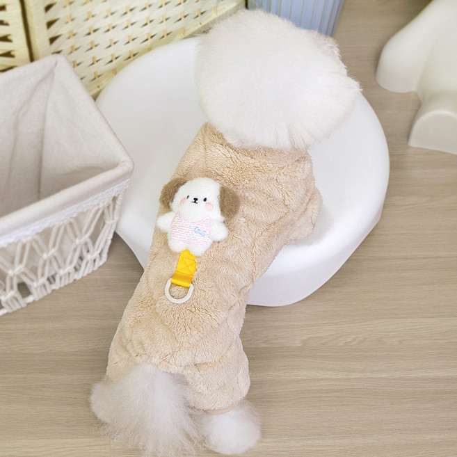 파스텔펫 반려동물 바둑이 컬러극세사 올인원, 베이지, 1개