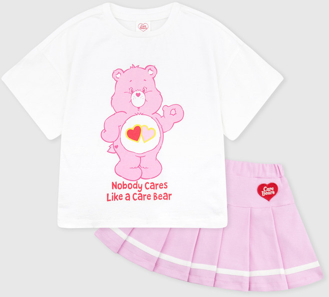 Care Bears 女童用 Love-a-lot Bear 百褶褲裙上下套裝