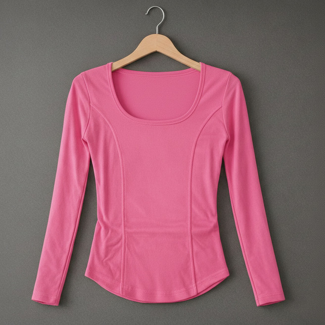 알로데 여성용 슬림 라인 긴팔 티셔츠