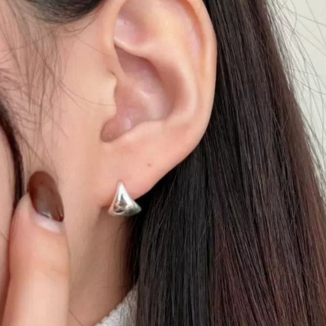 디아더컬러 여성용 볼륨 돔 원터치 귀걸이 12mm sd_0055