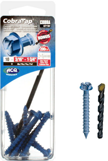 코브라탭 앙카볼트 칼블럭 콘크리트 스크루 671W, 1개