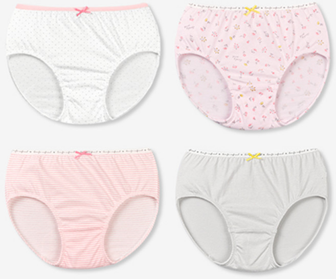 유니프랜드 여아용 스윗캔디 삼각팬티 4종 세트