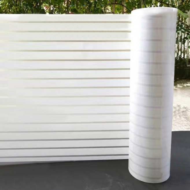 ROI라이프 반투명 무광 창문 시트지 PVC 정전기식, 흰색 줄무늬