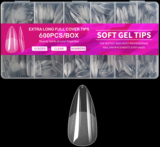 바르나 엣지 소프트 네일팁 아몬드팁 12종 x 50p 세트, 1개