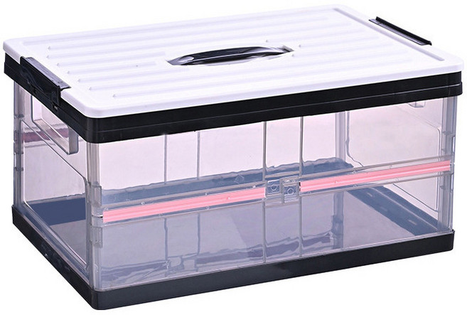 유니코시 투명 접이식 폴딩 정리 박스, 03 블랙, 1개