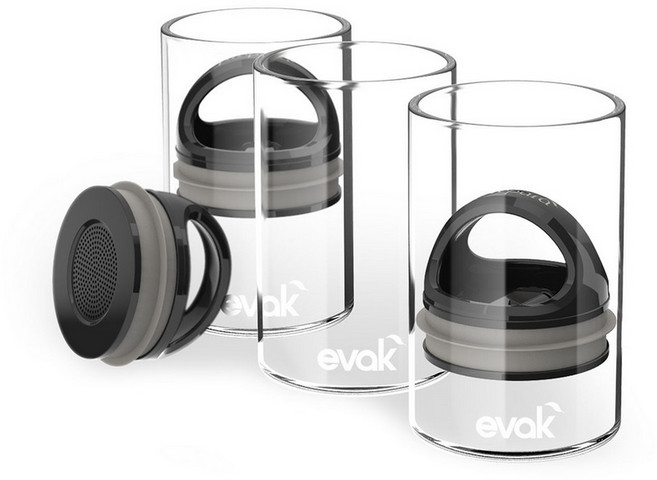 prepara EVAK 커피 유리 진공 밀폐용기 미니 B391, 블랙, 3개