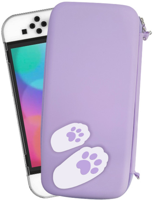 겜맥 닌텐도스위치 고양이발 파우치 퍼플, KMNS-308, 1개