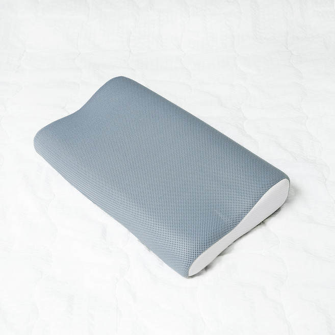 숙면예감 클라우드 쿨 에어 메모리폼 수면 경추베개 + 밴딩커버, 그레이(베개), 1개