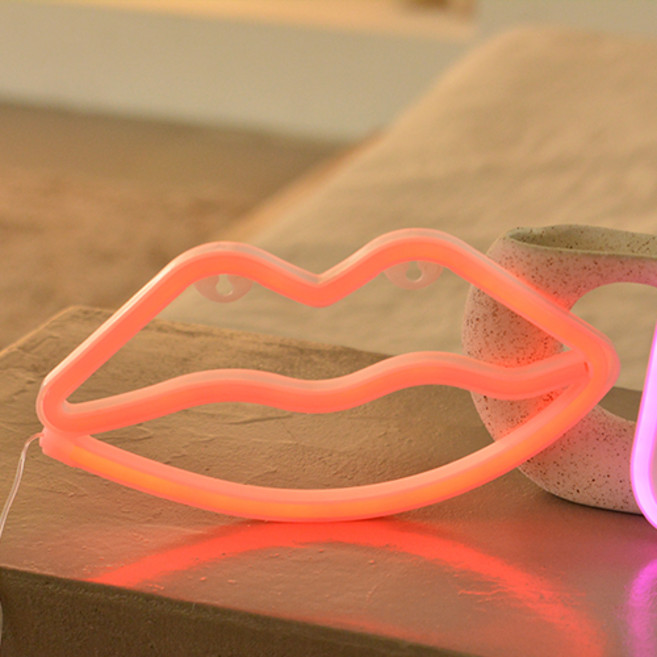 홈마인 네온사인 LED 무드등, 5 입술