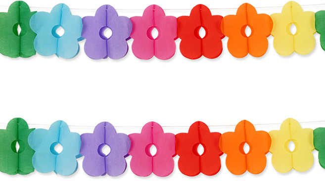 파티짱 꽃 장식 파티 줄 가랜드, 혼합색상, 1개