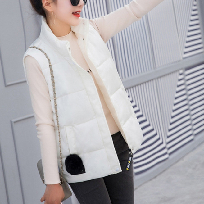 언헤브 여성용 카라 패딩조끼