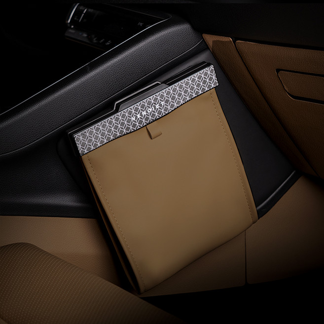 벤딕트 차량용 2세대 LED 쓰레기통 + 봉투 세트 앞좌석용, 브라운, 1세트