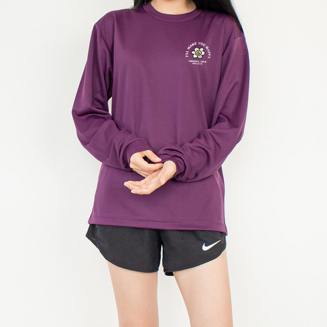 험블스튜디오 여성용 냉감 통기성 스마일 데이지 긴팔 쿨 티셔츠 IMUD_22